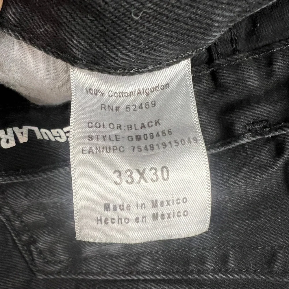 George Denim Jeans Size 33x30 Mens Black Regular Fit Everyday Wear Casual Style